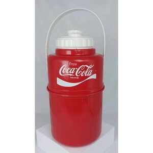 Vintage Coca Cola Bee Plastics Thermos 1/2 Gal. With cap and handle
